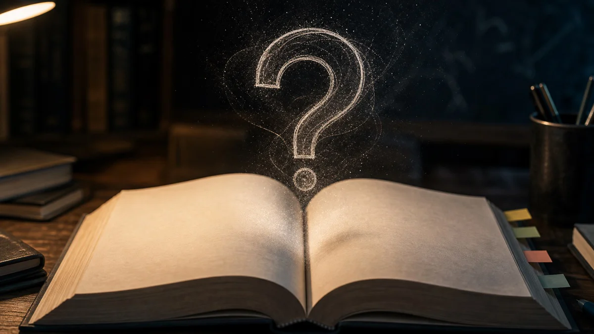 Question marks drawn on a chalkboard